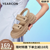 意尔康女鞋 凉鞋女2024夏季新款松糕厚底透气凉鞋运动休闲沙滩鞋子女
