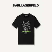 Karl Lagerfeld卡尔·拉格斐轻奢老佛爷男装 24夏款大LOGO经典印花刺绣圆领短袖T恤