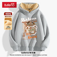 Baleno 班尼路 连帽卫衣男加绒冬款美式潮牌困大码情侣装学生休闲宽松长袖外套