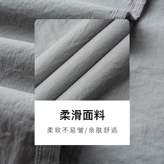 才子（TRIES）圆领短袖衬衫男2024夏季休闲套头衬衣潮   灰色 M(165/84A)