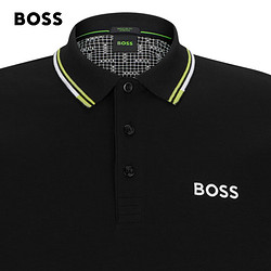 BOSS（服裝） BOSS男士年春夏撞色飾邊徽標棉質混紡短袖Polo衫 002-黑色