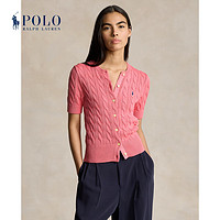 Polo Ralph Lauren 拉夫劳伦女装 24年夏修身版棉质针织开襟衫RL25483 670-粉红色 S