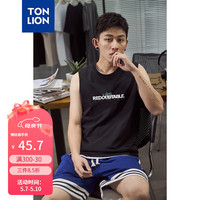 唐狮 TONLION男前胸图文结合印花背心