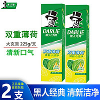 DARLIE 好来 黑人（DARLIE）牙膏双重薄荷225g大克重家庭用组合装清新口气 225g*2支共450克