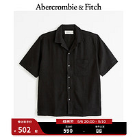 Abercrombie & Fitch 男装 古巴领亚麻混纺短袖衬衫 KI125-4076