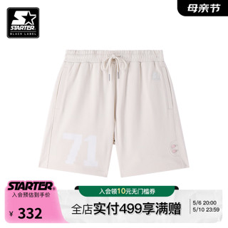 STARTER| 复古休闲短裤男女同款2024夏季美式复古风小鬼印花 桦木白 XL 180/84A