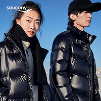 百亿补贴：saucony 索康尼 短款羽绒服保暖防风宽松白鸭绒防泼水情侣羽绒服男