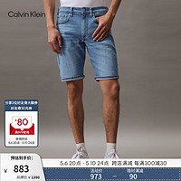 卡尔文·克莱恩 Calvin Klein Jeans24春夏男士经典标牌水洗微弹休闲牛仔短裤J325334 1AA-牛仔浅蓝 29