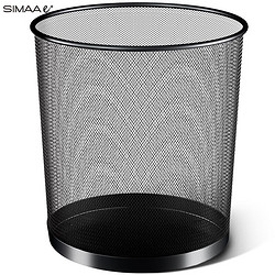 SIMAAe+ 西玛易嘉 特大号分类金属网办公室垃圾桶15L厨房卫生间家用不锈钢纸篓295mm