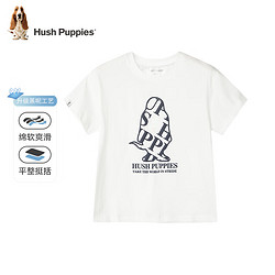 Hush Puppies 暇步士 童装男女童短袖夏装儿童短袖柔软舒适轻薄透气时尚休闲 （C款）本白 130cm