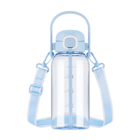 哈尔斯吸管杯 饮力圆提杯 Tritan塑料杯 1000ml 天蓝 HSD-1000-001