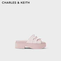 CHARLES&KEITH24夏季新品蝴蝶结厚底凉鞋外穿拖鞋女CK1-70580225