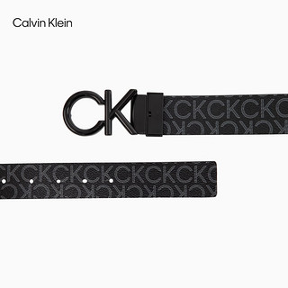 Calvin Klein Jeans【520】24春夏男双面用ck字母带扣满印皮带腰带ZM02642 01R-字母满印黑 105cm