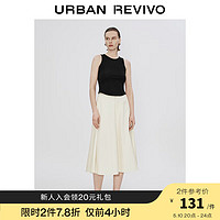 UR2024夏季女装通勤气质简约宽松显瘦A字半裙UWG540038 米白 XS