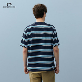 Teenie Weenie Men小熊男装条纹T恤2024夏季新款美式复古宽松圆领上衣