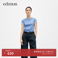 editionT恤女2024夏新款正肩修身短袖logo刺绣T恤上衣基础百搭款