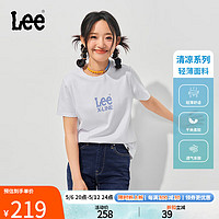 Lee24春夏新品标准版圆领印花Logo索罗娜凉感轻薄女短袖T恤休闲潮