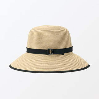 無印良品 MUJI（無印良品 ）防紫外线 可水洗折叠 宽边帽帽子防晒帽夏季太阳帽草帽DBA45A4S 米色 55-57cm