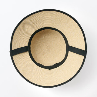 無印良品 MUJI（無印良品 ）防紫外线 可水洗折叠 宽边帽帽子防晒帽夏季太阳帽草帽DBA45A4S 米色 55-57cm