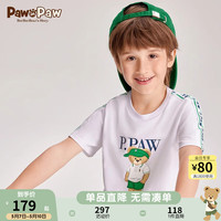 PawinPaw卡通小熊童装24年夏男童T恤儿童短袖舒适 Ivory象牙色/39 120