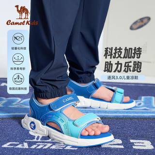 骆驼 CAMEL儿童凉鞋夏季沙滩鞋防滑魔术贴时尚撞色中大童D64B127027