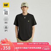 CAT卡特24夏季男户外CoolMax科技绣花Logo短袖T恤 黑色 XL