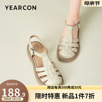 意尔康女鞋 时尚包头罗马凉鞋女2024夏季新款舒适粗跟透气休闲凉鞋女