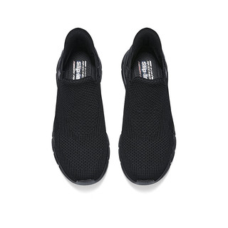 斯凯奇（Skechers）【闪穿鞋】slip ins系列春夏男鞋一脚蹬网面鞋健步鞋118306 全黑色/BBK 42
