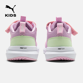 彪马儿童运动鞋跑步鞋 淡紫色-彪马白-绿色 34 