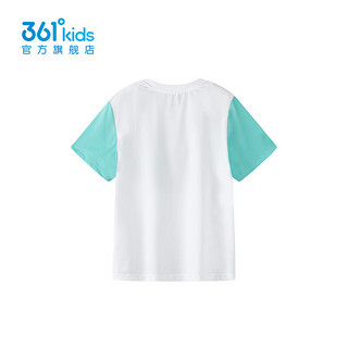 361°361度童装男童短袖针织衫2024年夏季小童短袖 本白 101cm