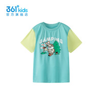 361°361度童装男童短袖针织衫2024年夏季小童短袖 阿鲁巴蓝 120cm