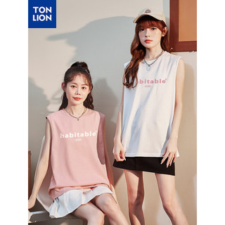 唐狮 TONLION女针织前胸文字无袖背心dt 