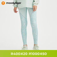 moodytiger女童运动紧身裤24春季新款柔软弹力户外瑜伽裤