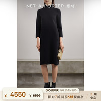 Ms MIN 女双面提花加绒半高领连衣裙NAP/NET-A-PORTER（M、黑色）