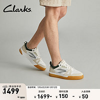 Clarks 其乐 艺动系列男鞋街头潮流舒适拼色运动鞋休闲厚底滑板鞋 白色/绿色 261761457 41.5