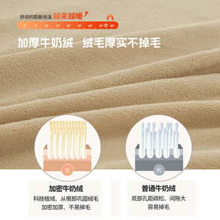 洁丽雅（Grace）A类牛奶绒床笠冬季加厚保暖牛奶绒家用卧室床笠 卡其色150*200cm ♦牛奶绒♦床笠♦卡其色