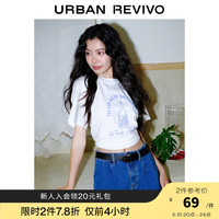 UR2024夏季新款女装时尚休闲百搭图案印花圆领短袖T恤UWU440052