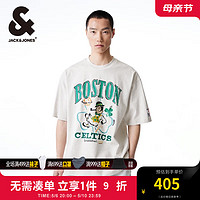 杰克·琼斯（JACK&JONES）夏季NBA联名凯尔特人队图案潮宽松运动短袖T恤男224201011 石灰花灰G01 石灰花灰G01 170/92A/S