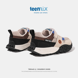 天美意（TEENMIX）天美意童鞋儿童运动鞋2024夏季女童透气阿甘网鞋小孩休闲鞋潮 米色 单层  31码