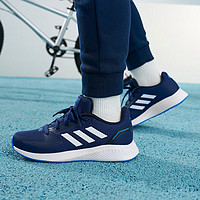 adidas阿迪达斯轻运动RUNFALCON男女儿童随心畅跑舒适跑步运动鞋 墨蓝色/白 33(200mm)