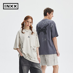 INXX 英克斯 APYD 美式高街短袖男女同款设计感刷色复古T恤潮牌情侣