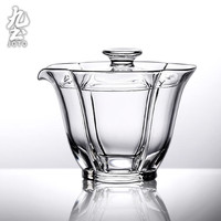 九土 玻璃盖碗耐高温品茗杯家用茶具套装单个泡茶碗手抓壶功夫茶具 盖碗单个