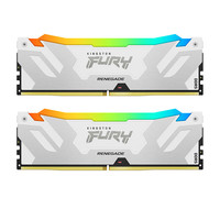 Kingston 金士顿 FURY Renegade叛逆者系列 DDR5 6800MHz RGB 台式机内存 灯条 白色 32GB 16GBx2 KF568C36RWAK2-32