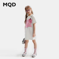 马骑顿（MQD）【吸湿速干】MQD童装女童连衣裙2024夏新款可爱大蝴蝶结儿童裙子 本白 1