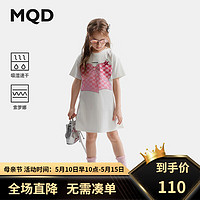 马骑顿（MQD）【吸湿速干】MQD童装女童连衣裙2024夏可爱大蝴蝶结儿童裙子 本白 160cm