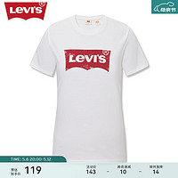 Levi's 李维斯 24春季女士做旧logo印花复古休闲百搭短袖T恤 白色 A9277-0001 M