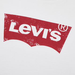 Levi's 李维斯 24春季女士做旧logo印花复古休闲百搭短袖T恤 白色 A9277-0001 M