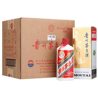 茅台（MOUTAI）飞天（带杯）43度 酱香型白酒 礼盒装 43度 500mL 6瓶 原箱