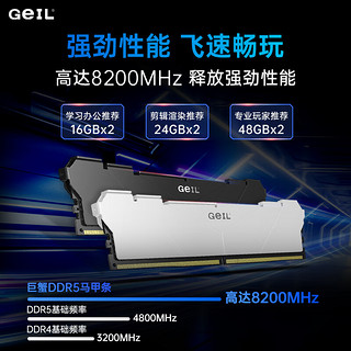 GEIL金邦 24G DDR5-6200  台式机电脑内存条 巨蟹马甲条系列白色