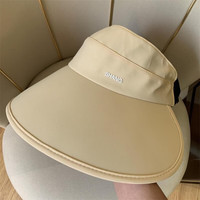 SE 冰丝防晒帽可折叠空顶帽夏季女大檐遮阳帽户外夏凉帽时尚百搭 包头式冰丝-卡其